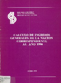 Imagen de la cubierta de Calculo de ingresos generales de la nación correspondiente al año 1990
