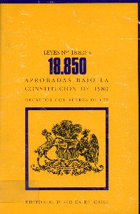 Imagen de la cubierta de Leyes N&ordm; 18.826 a la 18.850. Aprobadas bajo la constituci&oacute;n de 1980