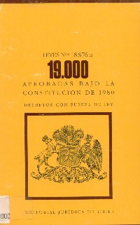 Imagen de la cubierta de Leyes Nº 18.976 a 19.000, aprobadas baja la constitución de 1980.