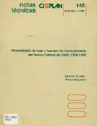 Imagen de la cubierta de Necesidades de caja y fuentes de financiamiento del Banco Central de Chile: