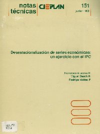 Imagen de la cubierta de Desestacionalización de series económicas: un ejercicio con el IPC