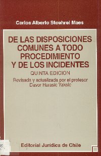 Imagen de la cubierta de De las disposiciones comunes a todo procedimiento y de los incidentes