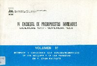 Imagen de la cubierta de IV Encuesta de presupuestos familiares.