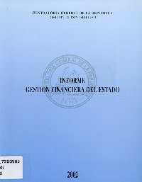 Imagen de la cubierta de Informe gestión financiera del Estado