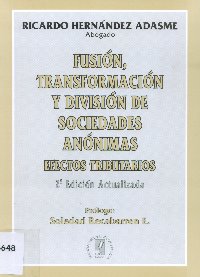 Imagen de la cubierta de Fusión, transformación y división de sociedades anónimas.