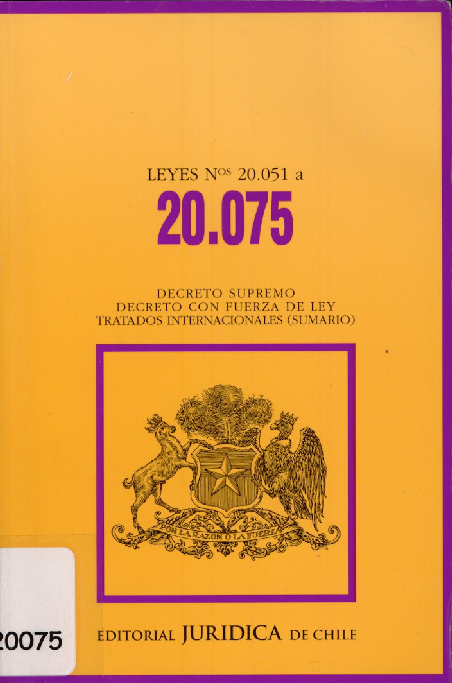 Imagen de la cubierta de Leyes N&ordm; 20.051 a 20.075
