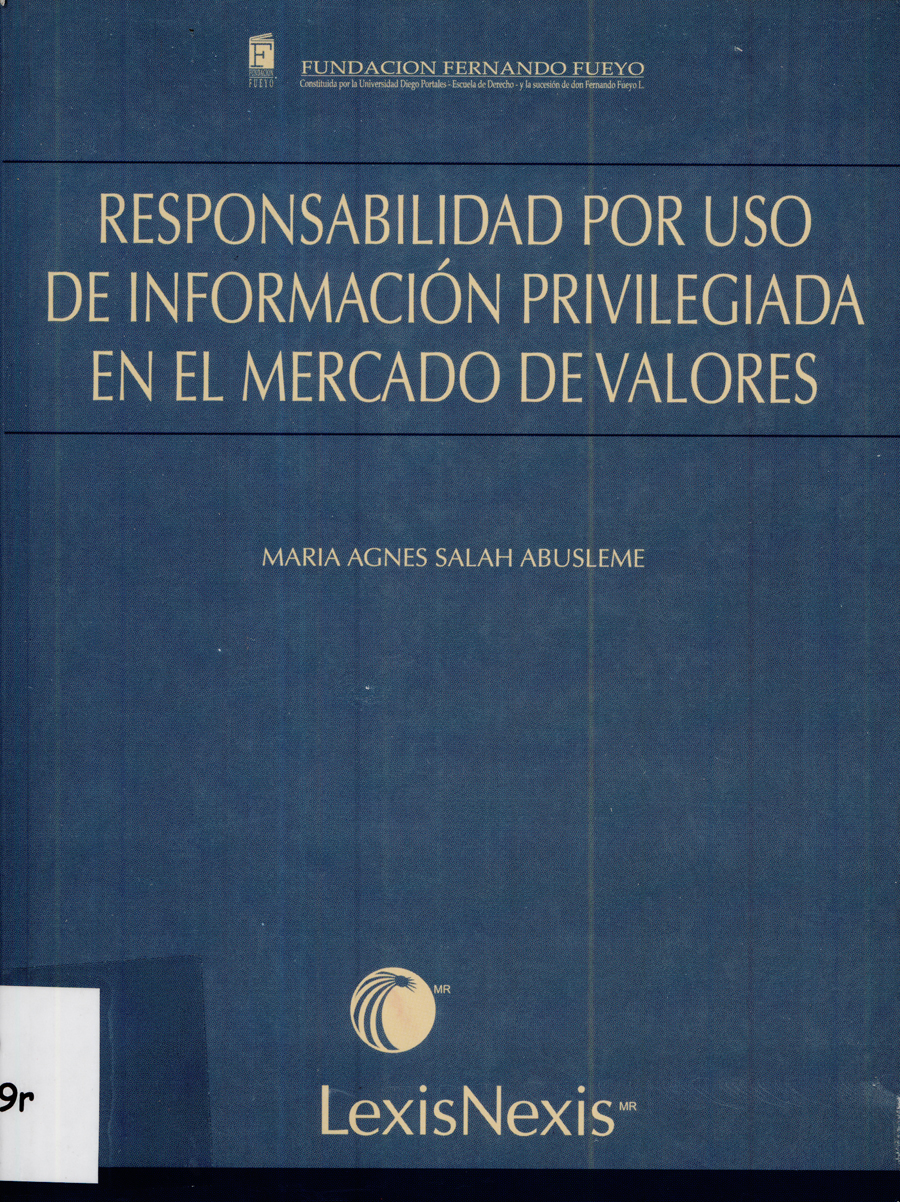 Imagen de la cubierta de Responsabilidad por uso de informaci&oacute;n priviligiada en el mercado de valores