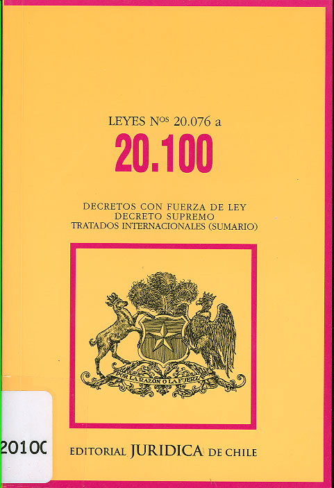 Imagen de la cubierta de Leyes N&ordm; 20.076 a 20.100