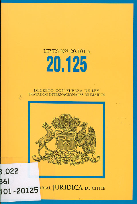 Imagen de la cubierta de Leyes Nº 20.101 a 20.125