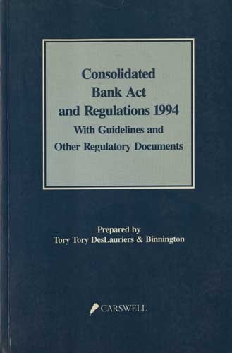Imagen de la cubierta de Consolidated bank act and regulations 1994.