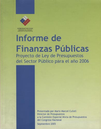 Imagen de la cubierta de Informe de finanzas p&uacute;blicas.