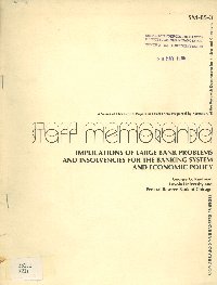 Imagen de la cubierta de Implications of large bank problems and insolvencies for the banking system and economic policy