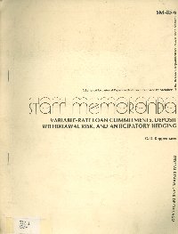 Imagen de la cubierta de Variable-rate loan commitments, deposit withdrawal risk, and anticipatory hedging
