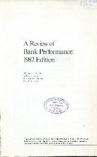 Imagen de la cubierta de A review of bank perfomance: