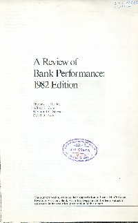 Imagen de la cubierta de A review of bank perfomance: