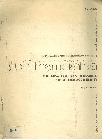 Imagen de la cubierta de The impact of branch banking on service accesibility