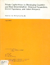 Imagen de la cubierta de Private capital flows to developing countries and their determination: