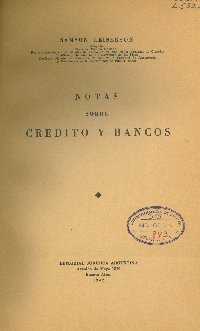 Imagen de la cubierta de Notas sobre crédito y bancos