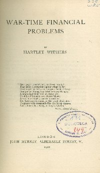 Imagen de la cubierta de War-time financial problems