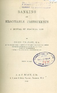 Imagen de la cubierta de Banking and negotiable instruments