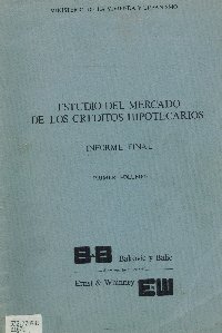 Imagen de la cubierta de Estudio del mercado de los créditos hipotecarios
