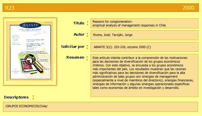 Imagen de la cubierta de Reasons for conglomeration: empirical analysis of management responses in Chile