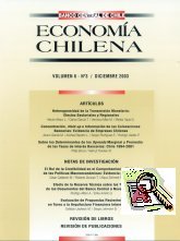 Imagen de la cubierta de Sobre los determinantes de los spreads marginal y promedio de las tasas de interés bancarias: Chile 1994-2001.