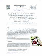 Imagen de la cubierta de Should SME exposures be treated as retail or corporate exposures? A comparative analysis of default probabilities and asset correlations in French and German SMEs