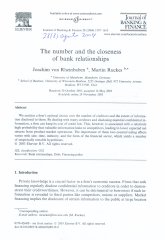 Imagen de la cubierta de The number and the closeness of bank relationships