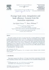Imagen de la cubierta de Foreign bank entry, deregulation and bank efficiency: lessons from the Australian experience.