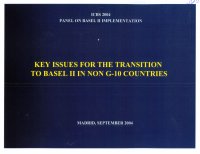 Imagen de la cubierta de Key issues for the transition to Basel II in non G-10 countries