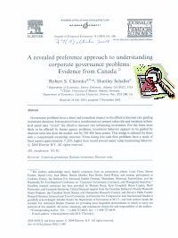 Imagen de la cubierta de Revealed preference approach to understanding corporate governance problems: evidence from Canada