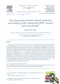 Imagen de la cubierta de The relationship between default prediction and lending profits: intergrating ROC analysis and loan pricing