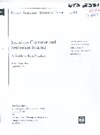 Imagen de la cubierta de Securities clearance and settlement systems.