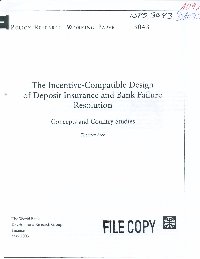 Imagen de la cubierta de The incentive compatible design of deposit insurance and bank failure resolution_concepts and country studies