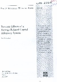 Imagen de la cubierta de Perverse effects of a ratings-related capital adequacy system