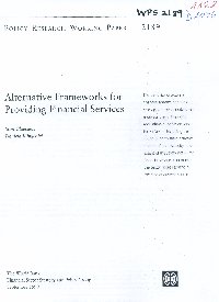 Imagen de la cubierta de Alternative frameworks for providing financial services