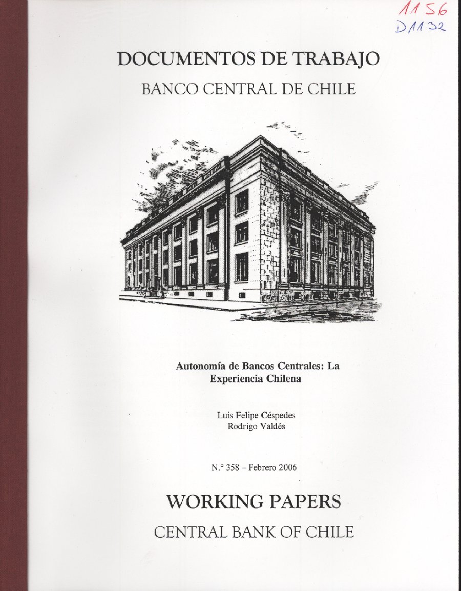Imagen de la cubierta de Autonomía de Bancos Centrales: La Experiencia Chilena