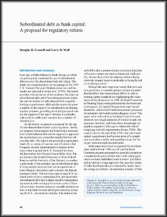 Imagen de la cubierta de Subordinated debt as bank capital: a proposal for regulatory reform
