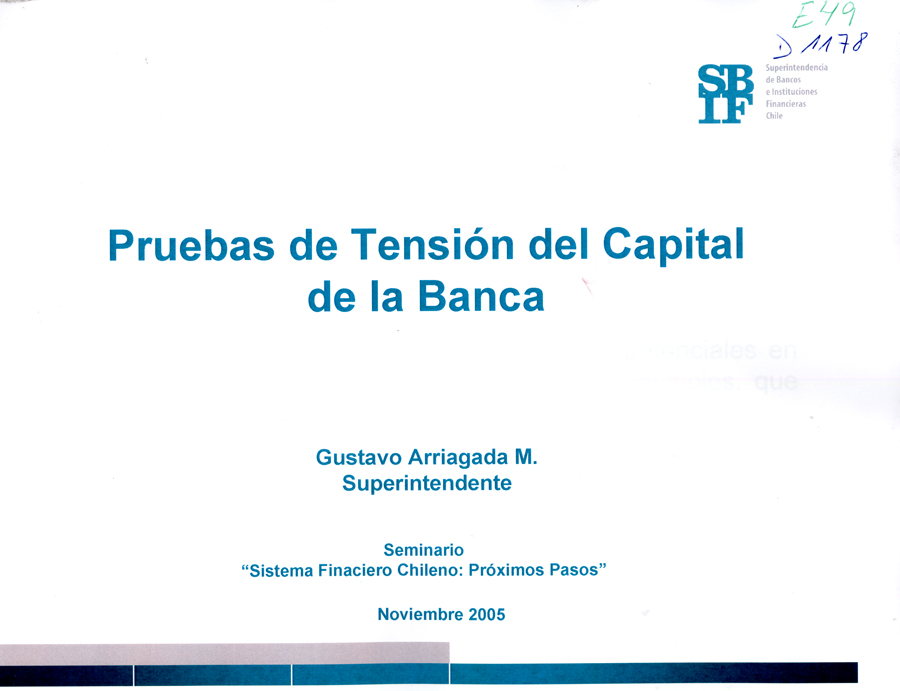 Imagen de la cubierta de Pruebas de tensión del capital de la banca