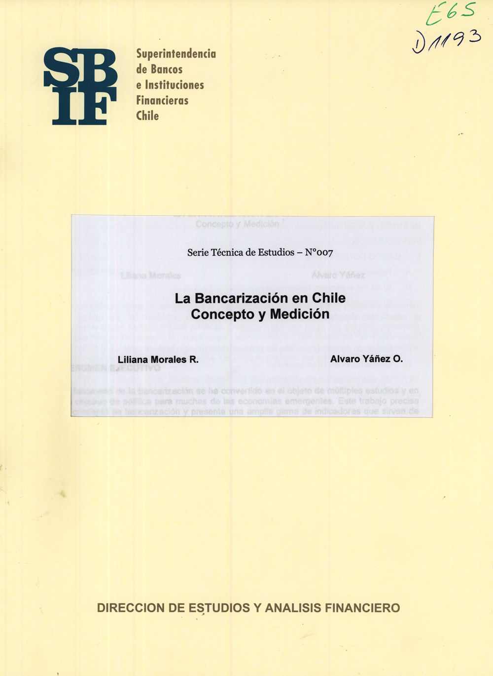 Imagen de la cubierta de La bancarización en Chile, concepto y medición