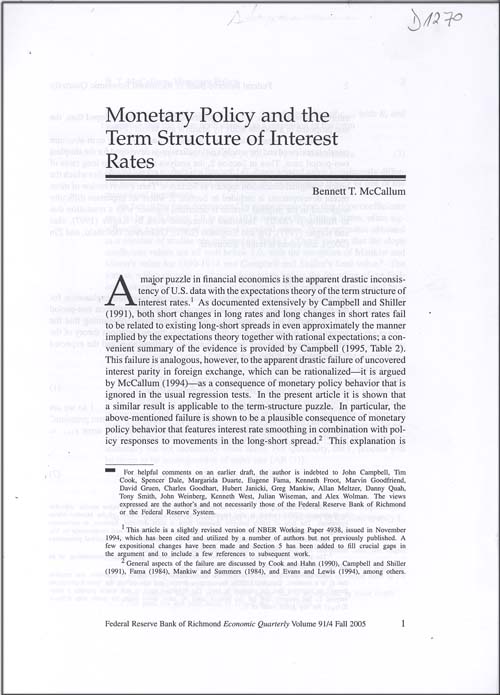 Imagen de la cubierta de Monetary policy and the term structure of interest rates