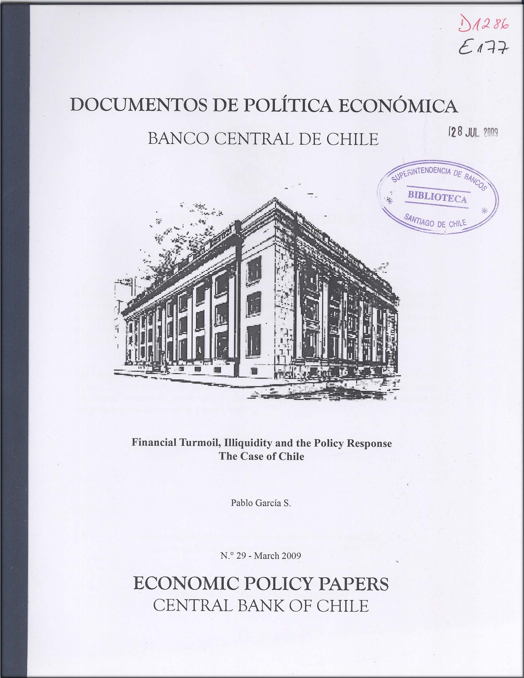 Imagen de la cubierta de Financial turmoil, illiquidity and the policy response. The case of Chile
