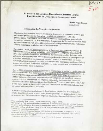 Imagen de la cubierta de El acceso a los servicios bancarios en Am&eacute;rica Latina: