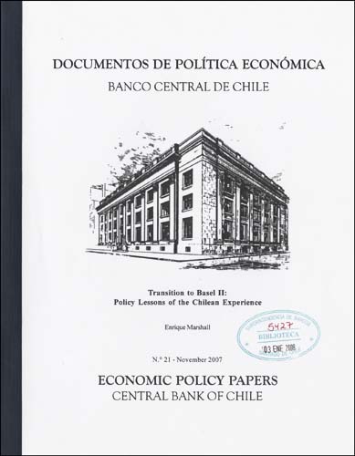 Imagen de la cubierta de Transition to Basel II: policy lesons of the chilean experience