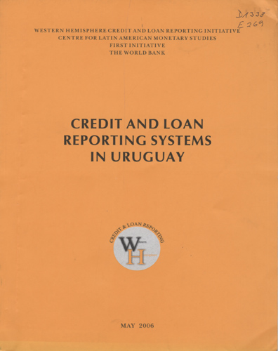 Imagen de la cubierta de Credit and loan reporting systems in Uruguay
