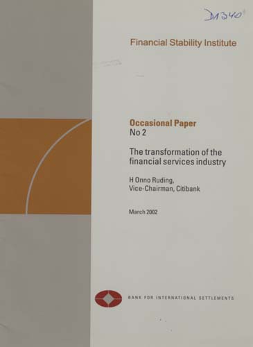 Imagen de la cubierta de The transformation of the financial service industry