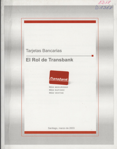 Imagen de la cubierta de Tarjetas bancarias. El rol de Transbank
