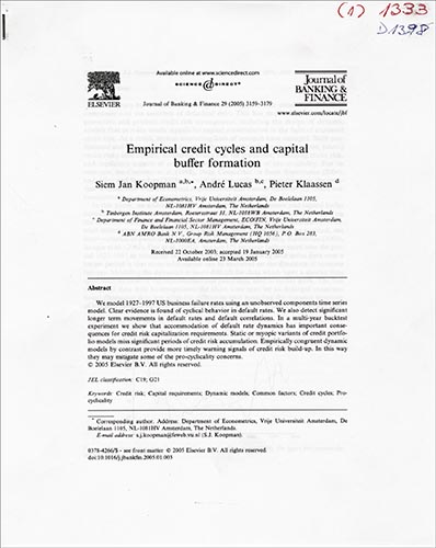 Imagen de la cubierta de Empirical credit cycles and capital buffer formation