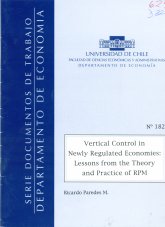 Imagen de la cubierta de Vertical control in newly regulated economies: lessons from the theory and practice of RPM